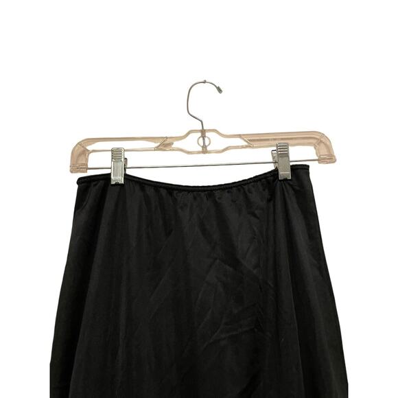 Vintage Warner's Slip Set Top‎ Full Skirt Size Small/Medium Black Satin 1980s - Picture 10 of 13